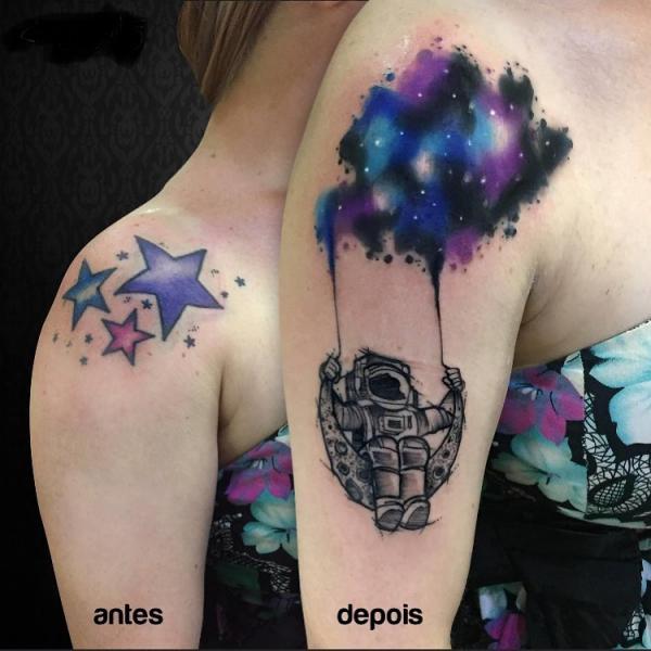 Realistic Galaxy Sleeve Piece Done by our Pro Team Artist @mikhailandersson  from New York, USA. : r/TattooDesigns