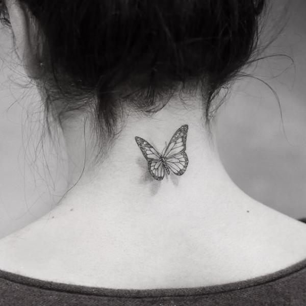 30 Butterfly Neck Tattoo Designs with Meaning | Art and Design