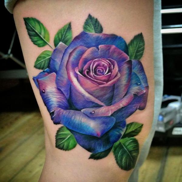 50 Purple Rose Tattoo Designs with Meanings | Art and Design