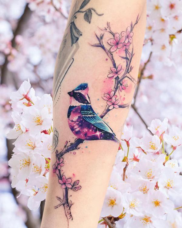 Cherry Blossom Tattoo on Thigh | TikTok