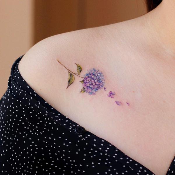 50 Hydrangea Tattoo Designs with Meanings | Art and Design