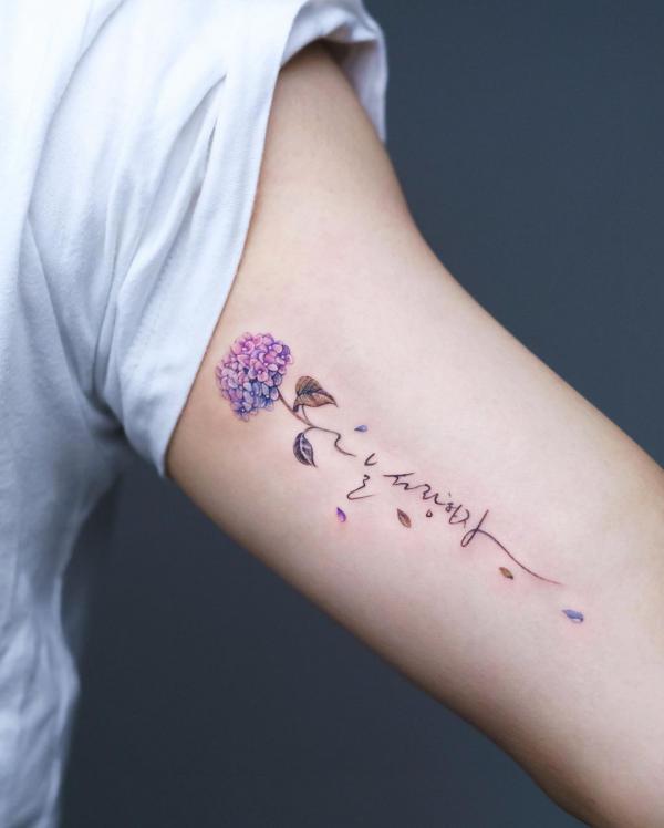 50 Hydrangea Tattoo Designs with Meanings | Art and Design