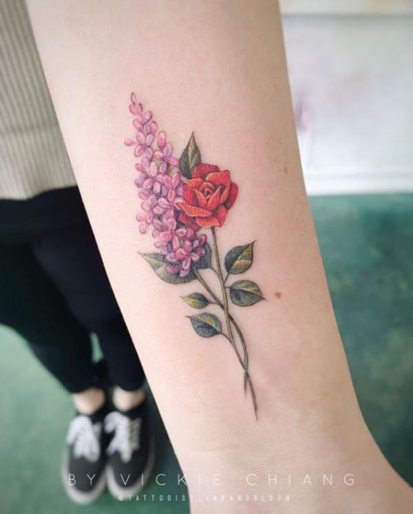 Inkroomtattoo.com - Watercolor lilac tattoo by Bori☺️🍭🎨🖌 . . . .  #watercolortattoo #lilac #lilactattoo #colortattoo #budapesttattoo #hungary  #budapesttattoo #inkart #tattooart #inkroomtattoobudapest #hungary  #berlintattoo #berlin #ink #detail ...