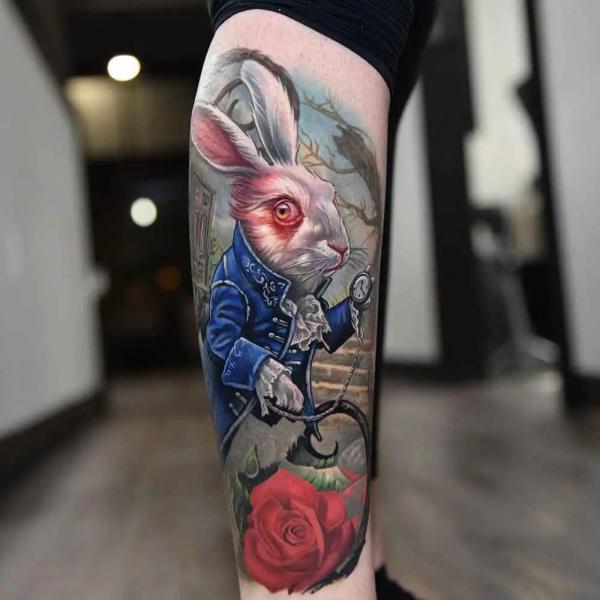 White Rabbit by Vincent Vasconez Tattoo and Company, Miami… | Flickr