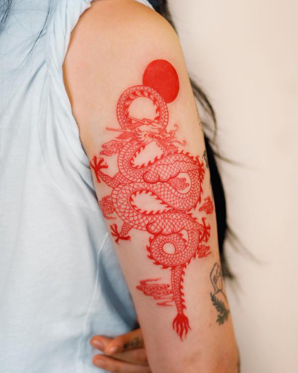 red dragon arm tattoo