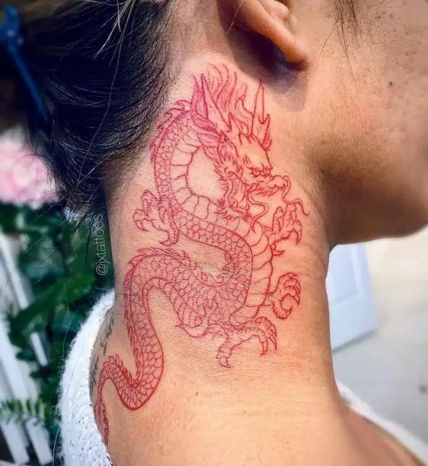 red dragon outline