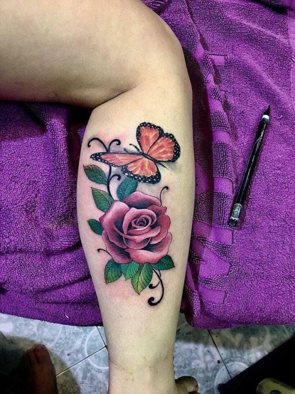 40 Rose and Butterfly Tattoo Designs with Meaning | Art and Design