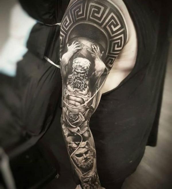 Atlas full sleeve tattoo