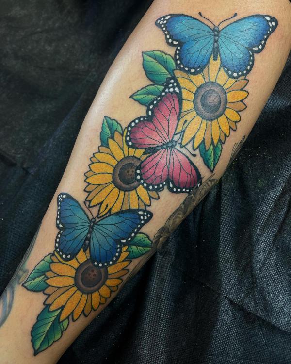 45 Sunflower and Butterfly Tattoo Designs: Ideas for Your Next Ink ...