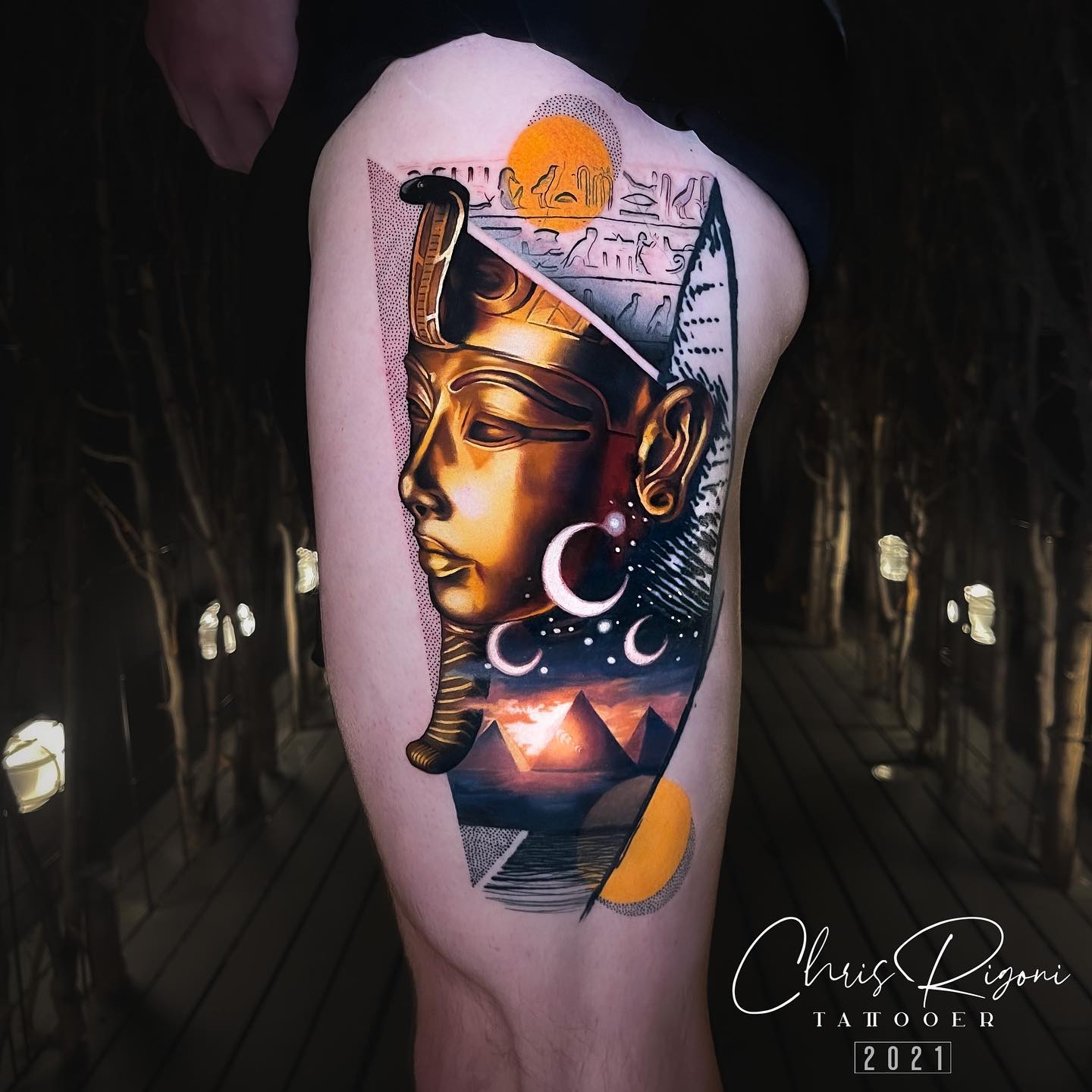 Egyptian God / Native Indian | Louis Santos Tattoo