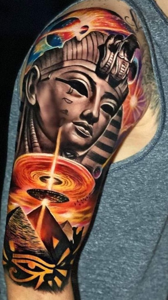 Egypt Egyptian Hieroglyphs Pyramids Pharaoh Water Resistant Temporary Tattoo  Set Fake Body Art Collection - Color - Walmart.com