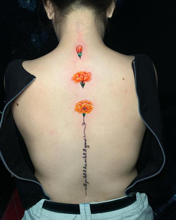 tattoo, simple, vines growing with leaves and flowers, | Stable Diffusion