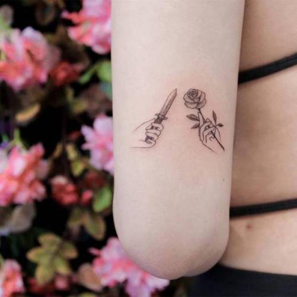 Minimal Small Rose | Semi-Permanent Tattoo - Not a Tattoo