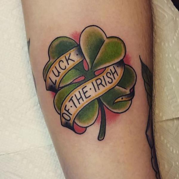 Darkside Tattoo : Tattoos : Mikey Har : Color Shamrock Tattoo