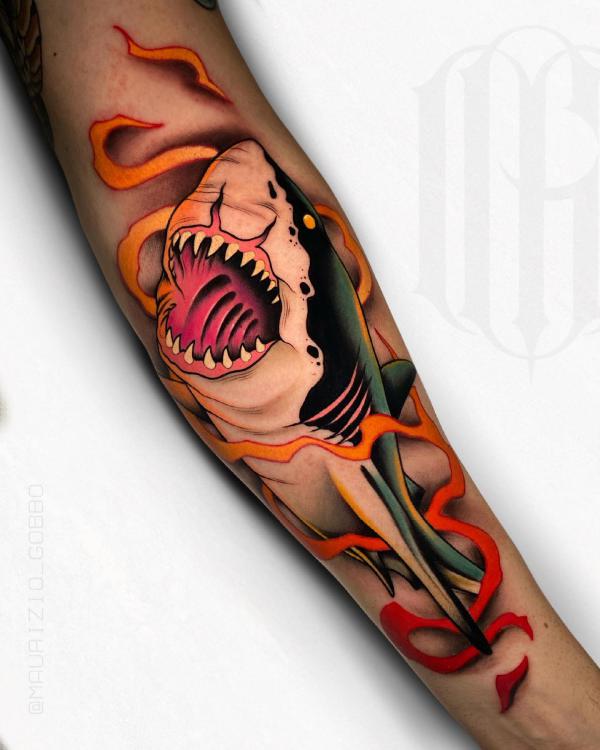 Tattoo uploaded by Matt Gill • Blue shark tattoo done for Richie • Tattoodo