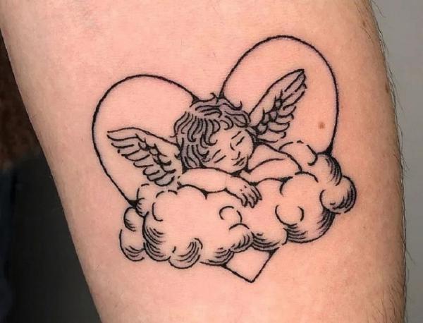 sleeping cherub tattoos