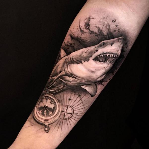 Shark tattoo by Steve Butcher | Photo 16396