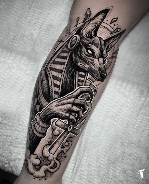 Anubis tattoo by Veronika Raubtier | Post 19219