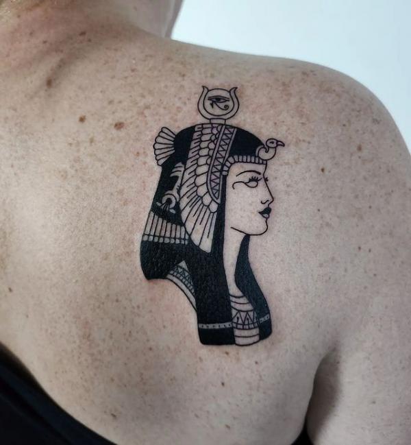 Tattoo uploaded by Tattoodo • Cleopatra tattoo by Dani Queipo #DaniQueipo # cleopatra #eye #pharaoh #Egyptiantattoos #egyptian #egypt #ancient  #esoteric #history • Tattoodo