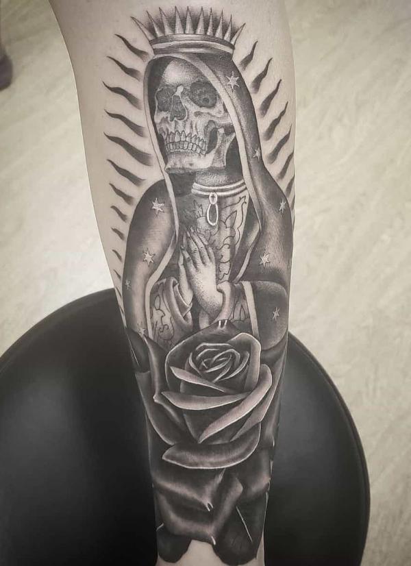 60 Santa Muerte Tattoo Designs with Meaning