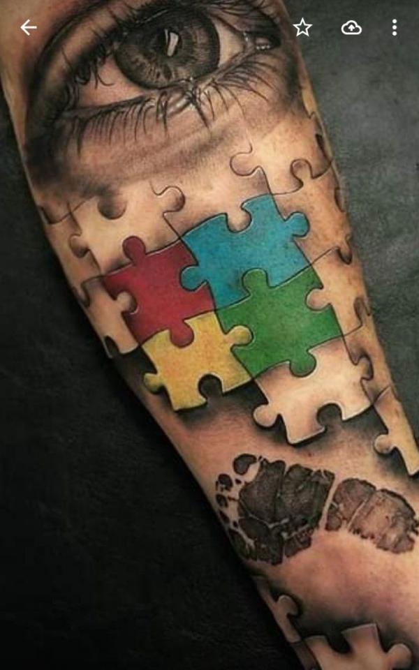 Art of Muecke : Tattoos : Black and Gray : rose puzzle piece tattoo girl  tatts