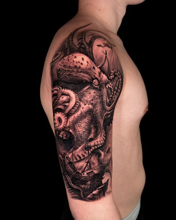 Skull flower pot tatt by Kevin at Shipwreck Tattoos, Kuala Lumpur : r/ tattoos
