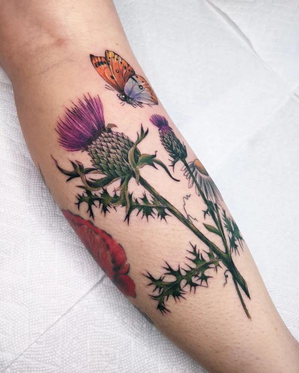 100 Thistle Tattoo Designs with Meaning | Art and Design