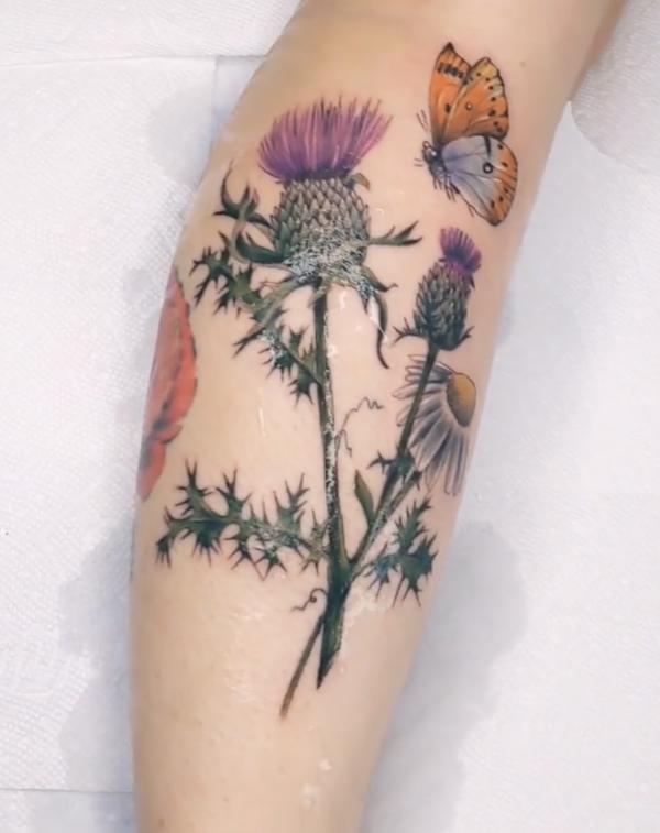 100 Thistle Tattoo Designs with Meaning | Art and Design