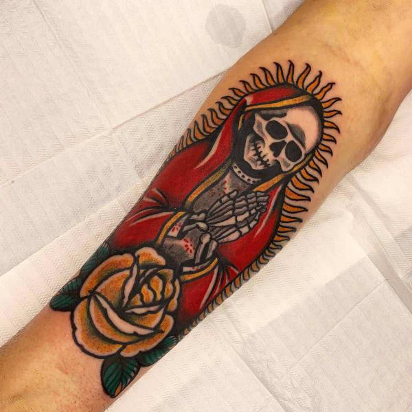 60 Santa Muerte Tattoo Designs with Meaning