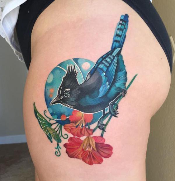 Not quite traditional but done by a traditional artist in his style. My  wife's absolutely beautiful new piece that I am so in love with done by  Arthur @The American Tradition Tattoo