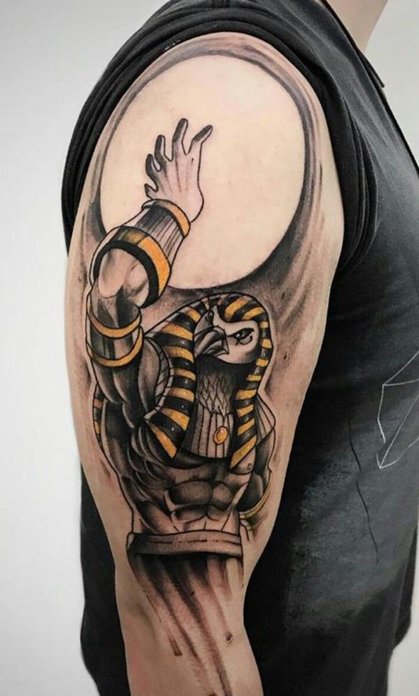hughfowler:egyptian-tattoo-egyptian-gods-egypt-tattoo -anubis-horus-blackngrey-black-and-grey-tattoo-tattoosbyhugh