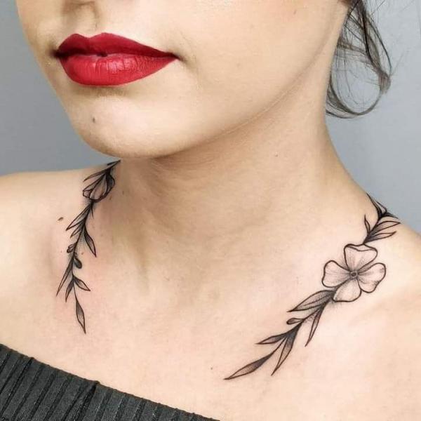 floral necklace by Brennan Walker: TattooNOW