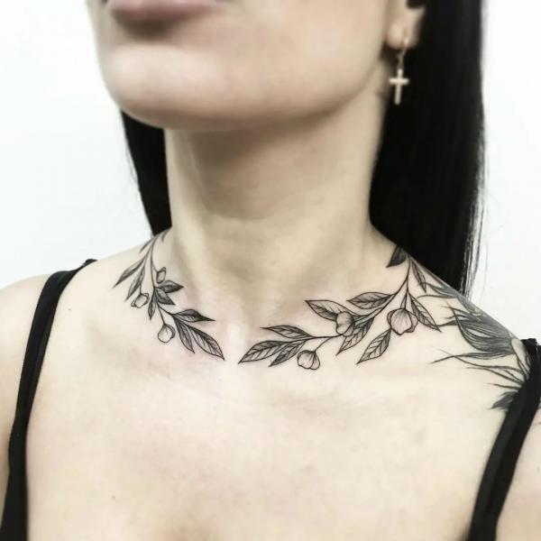Flower Neck Tattoos For Women | Neck tattoos women, Girl neck tattoos,  Throat tattoo