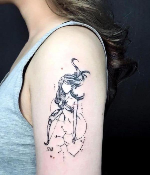 Graffiti Tattoo Sagittarius Astrological sign Zodiac, sagittarius,  monochrome, vertebrate, fictional Character png | PNGWing