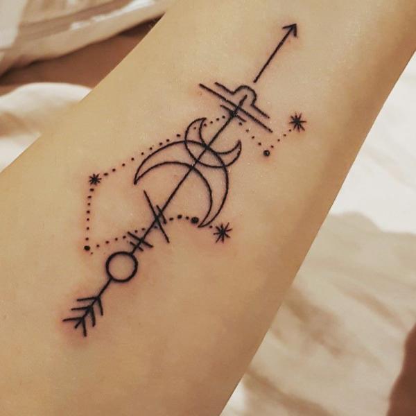 Sagittarius Zodiac Sign Temporary Tattoo - Etsy Israel