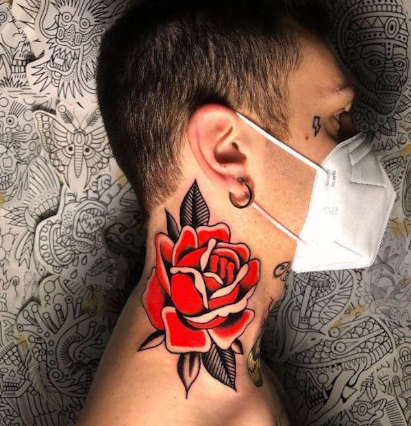 70 Masterful Rose Neck Tattoos and Their Meanings | Art and Design