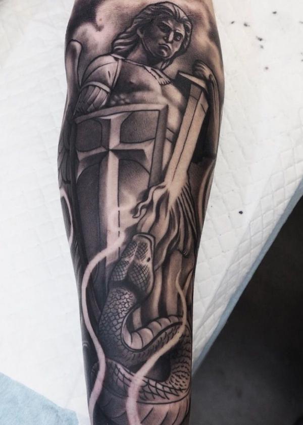 Saint Michael Tattoo Arm