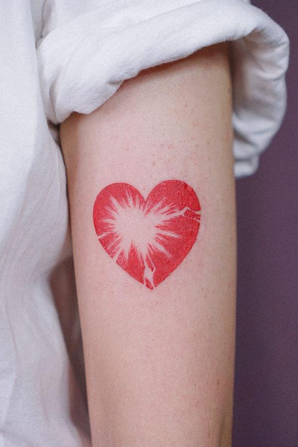 tattoo art broken bandaged bleeding heart 