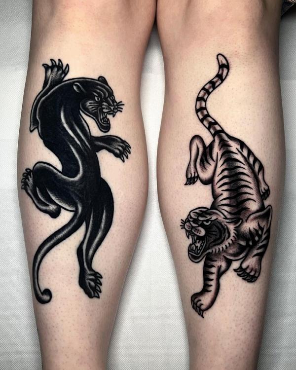 Metallic Tiger Tattoo Pair - Home