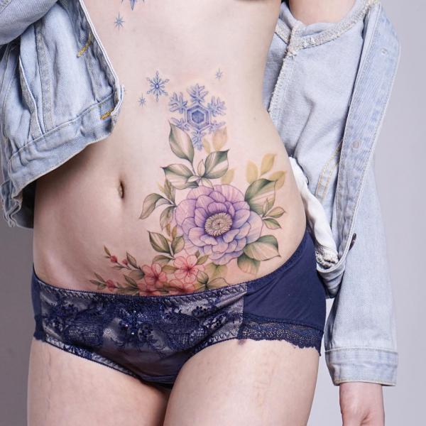 10pcs Temporary Tattoos Stickers Waist Belly Waterproof Tattoo Sticker DY9  | eBay