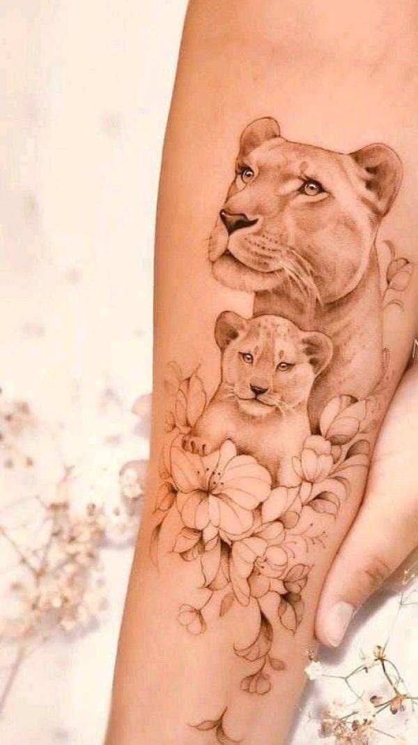 Lioness with cubs – Starry Eyed Tattoos and Body Art Studio