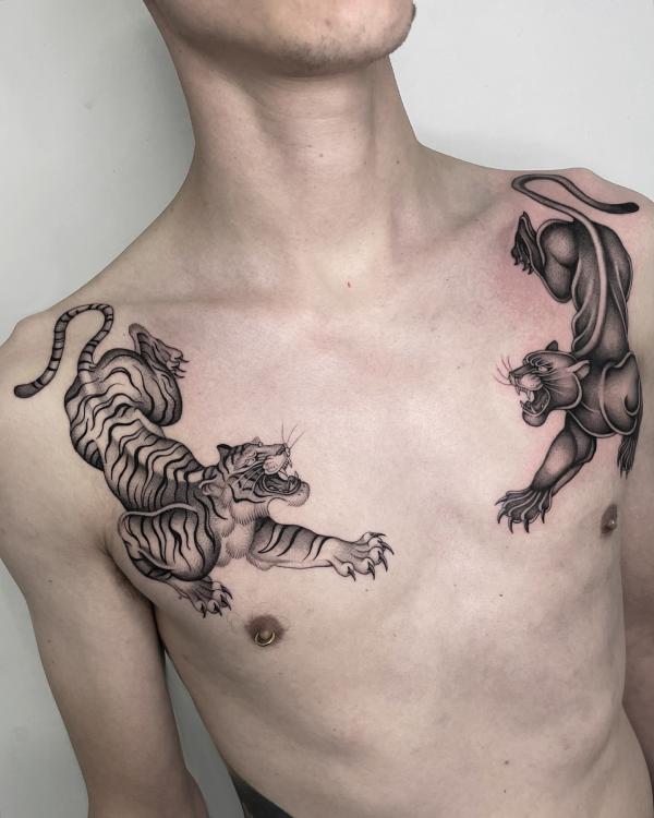 Black panther tattoo | Chest tattoo men, Panther tattoo, Black panther  tattoo