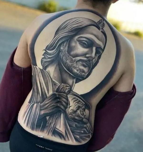 Saint Jude tattoo by Sofia @alectronatattoos @inkydreamstattoo .  @bishoprotary @dynamiccolor @fusion_ink @criticaltattoosupply @tatto... |  Instagram