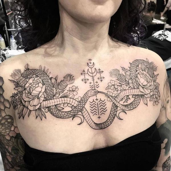 Amazing work snake tattoo on chest😎 Done by @makassar_rocktattoo @tat... |  TikTok