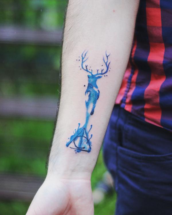 Stag Tattoo Forearm