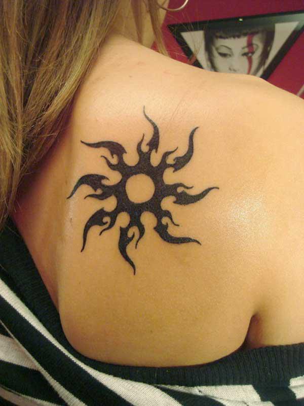 The Sun Tattoo With Minimal and Abstract Design - Etsy
