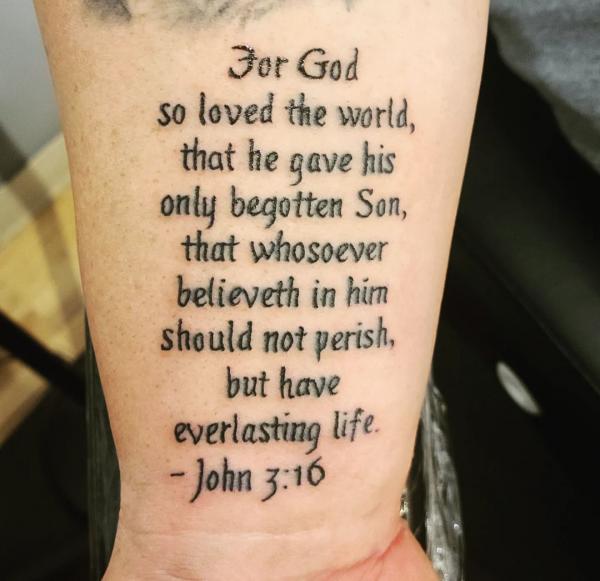 John 3 16 Bible verse tattoo