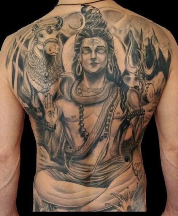 Trishul Maa Eye Tattoo Waterproof For God Shiva Temporary Body Tattoo