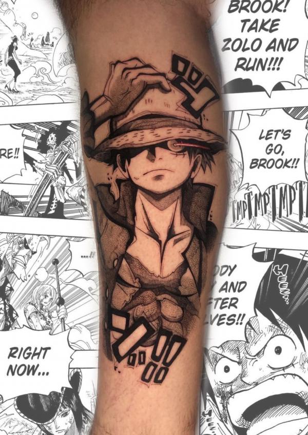 One piece luffy tattoo forearm