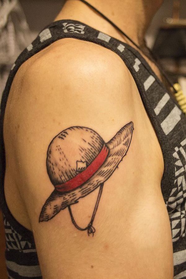 Straw hat tattoo